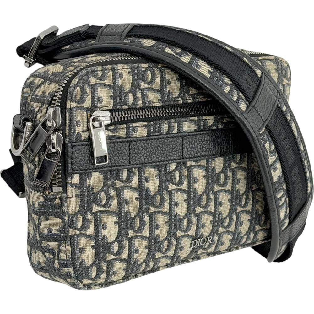 Christian Dior Oblique Messenger Bag Shoulder Beige Crossbody